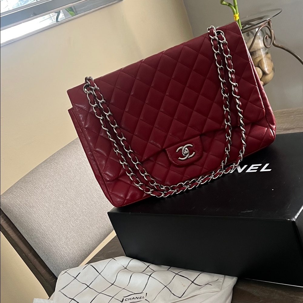 Chanel Burgundy Quilted Shoulder Bag